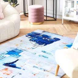 Wyld and Coco Multicolour Abstract Paint-Effect Rug 160 x 230 cm Modern - Size: 160 cm x 230 cm