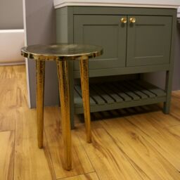 Balterley Boho Round 3 Leg Coffee Table, 400mm x 600mm - Brass in Metallics - thumbnail 2