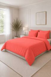 Pamposh 400 Thread Count Coral Cotton Sateen Duvet Cover Sets - Size: King - thumbnail 5