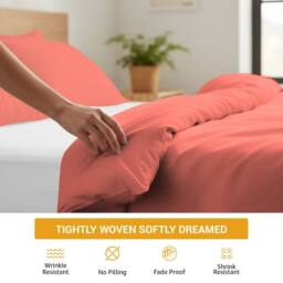 Pamposh 400 Thread Count Coral Cotton Sateen Duvet Cover Sets - Size: King - thumbnail 9