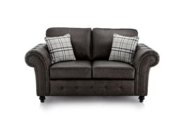 Furniture 786 Oakland Suede Leather 3 Seater Sofa in Black - thumbnail 4
