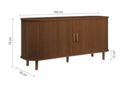 Birlea Axel 2 Door Fluted Sideboard in Walnut - thumbnail 9