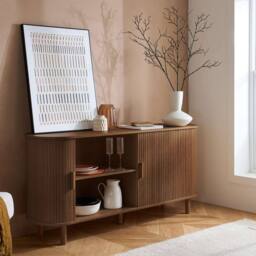 Birlea Axel 2 Door Fluted Sideboard in Walnut - thumbnail 3