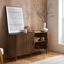 Birlea Axel 2 Door Fluted Sideboard in Walnut - thumbnail 2