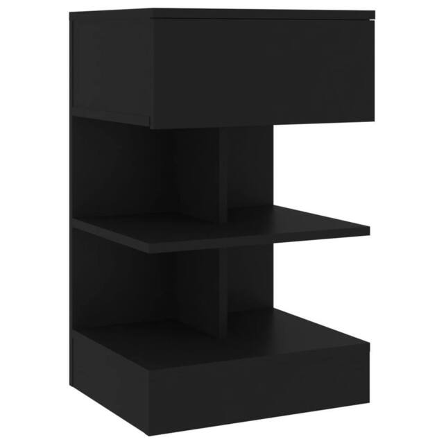 Berkfield Home Bedside Cabinet Black 40x35x65 cm Engineered Wood - Size: 40 x 35 x 65 cm - image 1