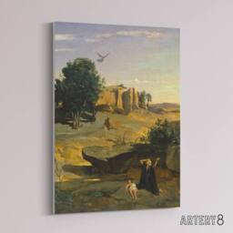 "Artery8 Camille Corot Hagar & Her Son in the Wilderness Canvas Art Print - Size: W12"" x H16""" - thumbnail 2