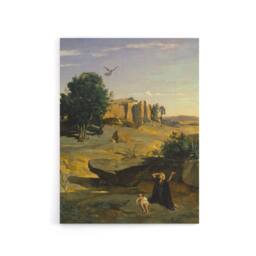 "Artery8 Camille Corot Hagar & Her Son in the Wilderness Canvas Art Print - Size: W12"" x H16""" - thumbnail 1