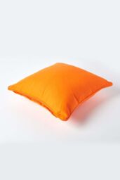 Homescapes Cotton Plain Cushion Cover in Orange - Size: 45 cm x 45 cm - thumbnail 3