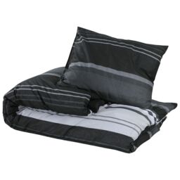 Berkfield Home Duvet Cover Set Black & White 140x200 cm Cotton - thumbnail 3