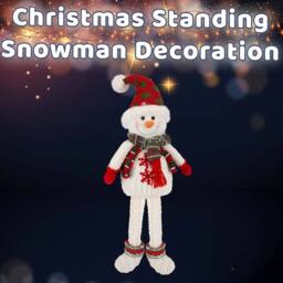 VFM e-Store Christmas Standing Snowman Decoration 51.5cm x 23.5cm White X 1 - Size: 51.5 cm x 23.5 cm - thumbnail 3