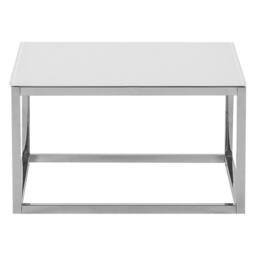 Wyld and Coco Nesting Coffee Tables white glass top silver frame - thumbnail 8