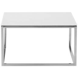 Wyld and Coco Nesting Coffee Tables white glass top silver frame - thumbnail 6