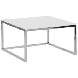 Wyld and Coco Nesting Coffee Tables white glass top silver frame - thumbnail 3