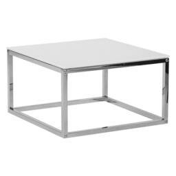 Wyld and Coco Nesting Coffee Tables white glass top silver frame - thumbnail 7