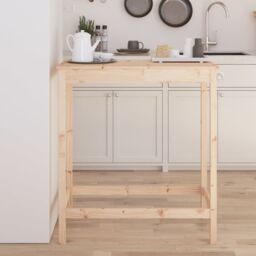 Berkfield Home Bar Table 100x50x110 cm Solid Wood Pine in Brown - Size: 100 x 50 x 110 cm - thumbnail 1
