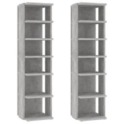 Berkfield Home Shoe Cabinets 2 pcs Concrete Grey 25x27x102 cm - Size: 25 x 27 x 102 cm - thumbnail 3