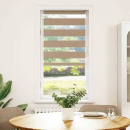 Berkfield Home Elegant Zebra Blind Sand Brown 65x150 cm Fabric Width 60.9 cm Pol - thumbnail 3