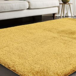 The Rug Shop UK Luxurious Modern Shaggy Anti-Shed Easy To Clean Area Rug in Gold - Size: 200 cm x 290 cm - thumbnail 1