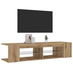 Berkfield Home TV Cabinet with LED Lights Artisan Oak 135x39x30 cm Engineered Wood - Size: 135 x 39 x 30 cm - thumbnail 5