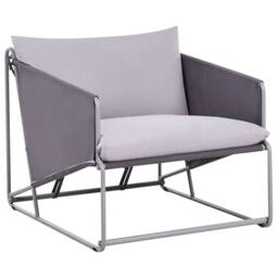 Wyld and Coco Grey Oversized Slipper Chair with Waterproof Upholstery - thumbnail 2