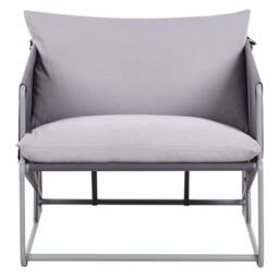 Wyld and Coco Grey Oversized Slipper Chair with Waterproof Upholstery - thumbnail 5