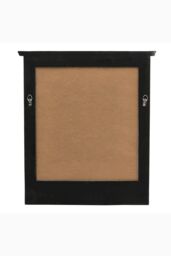 Living and Home 62cm W x 70cm H Wood Grain Frame Wall Mirror with Hooks in Dark Grey - Size: 62 cm W x 70 cm H - thumbnail 4