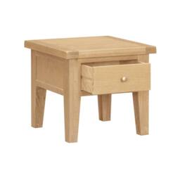 Home Source Bedroom Solid Wooden 1 Drawer Side Lamp Table Bedside Cabinet Oak Top in Light Oak - thumbnail 4
