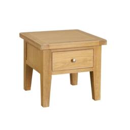 Home Source Bedroom Solid Wooden 1 Drawer Side Lamp Table Bedside Cabinet Oak Top in Light Oak - thumbnail 8