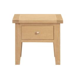 Home Source Bedroom Solid Wooden 1 Drawer Side Lamp Table Bedside Cabinet Oak Top in Light Oak - thumbnail 3
