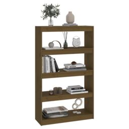 Berkfield Home Book Cabinet/Room Divider Honey Brown 80x30x135.5 cm Wood Pine - thumbnail 4