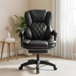 FLAVORA Black Office Desk Chair High Back - Size: 0.6m2 - thumbnail 3