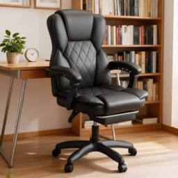 FLAVORA Black Office Desk Chair High Back - Size: 0.6m2 - thumbnail 4