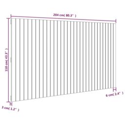 Berkfield Home Wall Headboard 204x3x110 cm Solid Wood Pine in Brown - Size: 204 x 3 x 110 cm - thumbnail 8