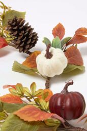 Homescapes Artificial Colourful Pumpkin Autumn Garland, 150 cm in Orange - thumbnail 2