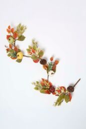 Homescapes Artificial Colourful Pumpkin Autumn Garland, 150 cm in Orange - thumbnail 1