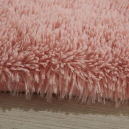 OHS Fluffy Rug Anti-Slip Plain Shaggy Floor Mat in Baby Pink - Size: 60 cm x 150 cm - thumbnail 3