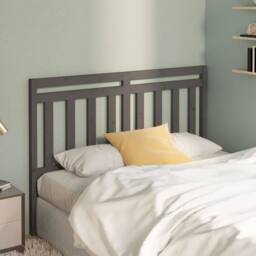 Berkfield Home Bed Headboard Grey 146x4x100 cm Solid Wood Pine - Size: 146 x 4 x 100 cm - thumbnail 2