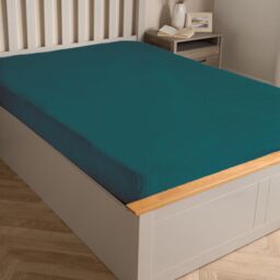 OHS Teddy Fleece Thermal Fitted Bed Sheet in Teal - Size: Single Fitted - thumbnail 2