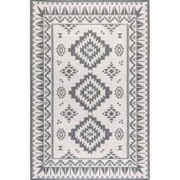 THE RUGS Dynamic Reversible Indoor & Outdoor Rug Polypropylene Oriental Rug in Grey - Size: 80 cm x 150 cm - thumbnail 2
