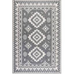 THE RUGS Dynamic Reversible Indoor & Outdoor Rug Polypropylene Oriental Rug in Grey - Size: 80 cm x 150 cm - thumbnail 1