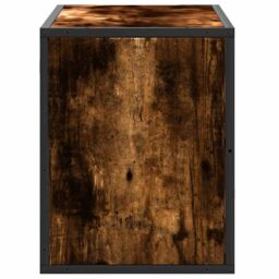 Berkfield Home TV Cabinet Smoked Oak 80x31x39.5 cm Engineered Wood & Metal in Brown - thumbnail 5