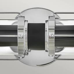 Netlighting Masthead 2 Light Outdoor Wall Light Polished Chrome & Black IP44 in Grey - thumbnail 4