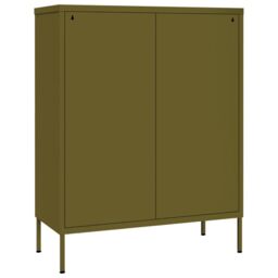 Berkfield Home Drawer Cabinet Olive Green 80x35x101.5 cm Steel - thumbnail 5