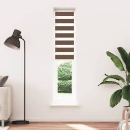 Berkfield Home Zebra Blind Brown 50x200 cm Fabric Width 45.9 cm Polyester