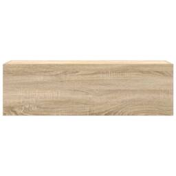 Berkfield Home Decorative Bathroom Wall Cabinet Sonoma Oak 100x25x30 cm Engineer in Light Brown - Size: 100 x 25 x 30 cm - thumbnail 5