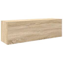 Berkfield Home Decorative Bathroom Wall Cabinet Sonoma Oak 100x25x30 cm Engineer in Light Brown - Size: 100 x 25 x 30 cm - thumbnail 3