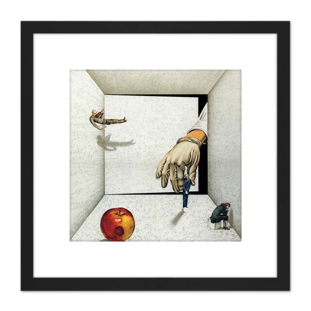 Artery8 Russian Ad Theatre Show Physics Durrenmatt Ross Friends 8X8 Inch Square Wooden Framed Wall Art Print Picture with Mount in Black - image 1