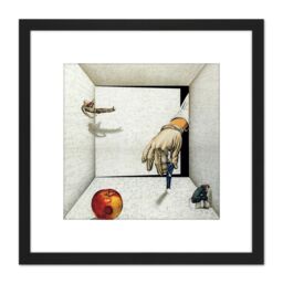 Artery8 Russian Ad Theatre Show Physics Durrenmatt Ross Friends 8X8 Inch Square Wooden Framed Wall Art Print Picture with Mount in Black - thumbnail 1