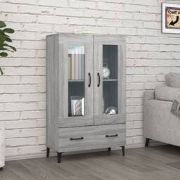 Berkfield Home Highboard Grey Sonoma 70x31x115 cm Engineered Wood - Size: 70 x 31 x 115 cm - thumbnail 2