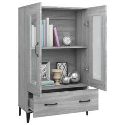 Berkfield Home Highboard Grey Sonoma 70x31x115 cm Engineered Wood - Size: 70 x 31 x 115 cm - thumbnail 4